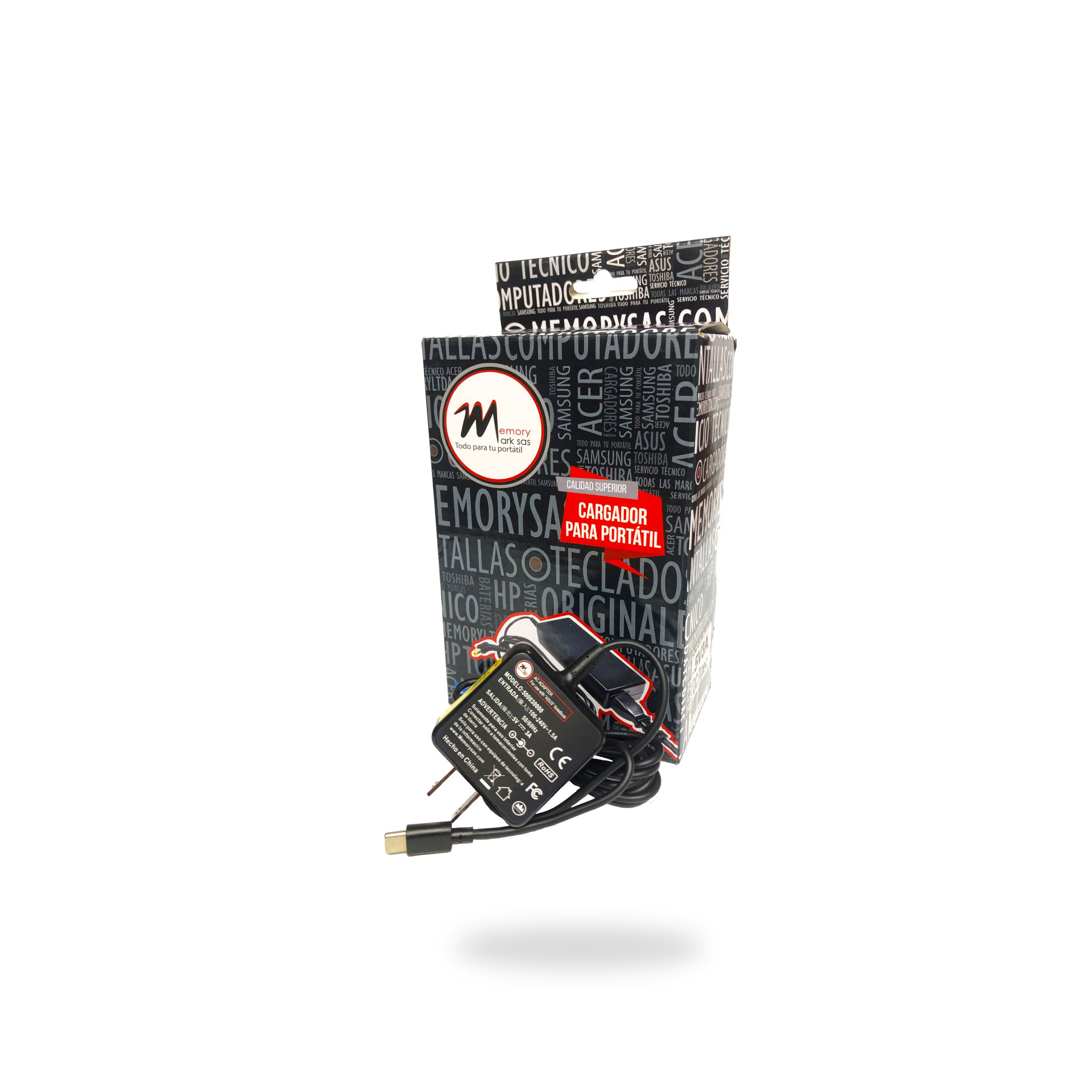 CARGADOR PORTATIL ASUS 5V-3A TYPE C- HOMOLOGADO.