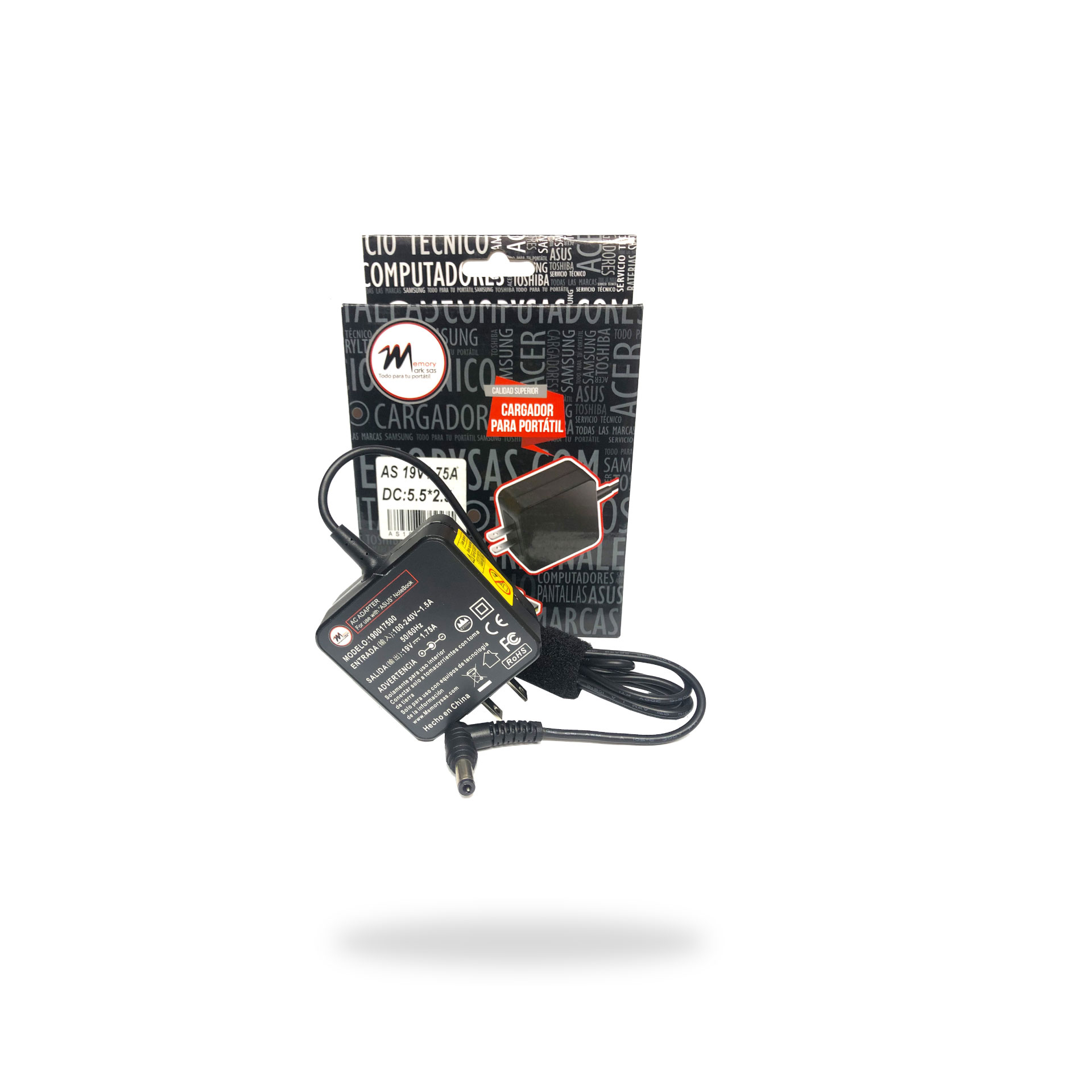 CARGADOR PORTATIL ASUS 19V-1.75A 5.5*2.5- HOMOLOGADO.