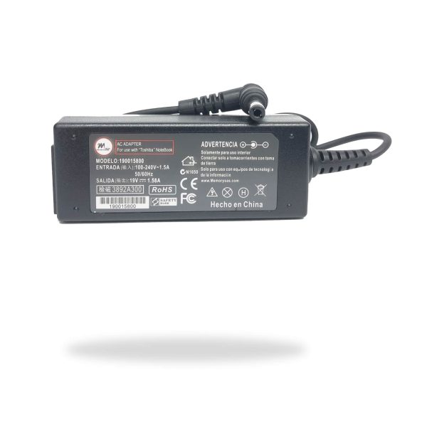 CARGADOR PORTATIL TOSHIBA 19.5V-1.58A 5.5*2.5- HOMOLOGA - Imagen 2