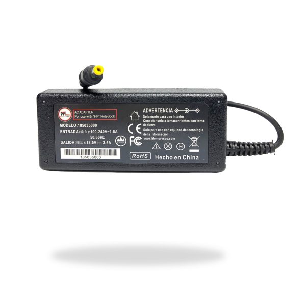 CARGADOR PORTATIL HP 18.5V-3.5A 4.8*1.7 AMARILLA -HOMOLOGADO - Imagen 2