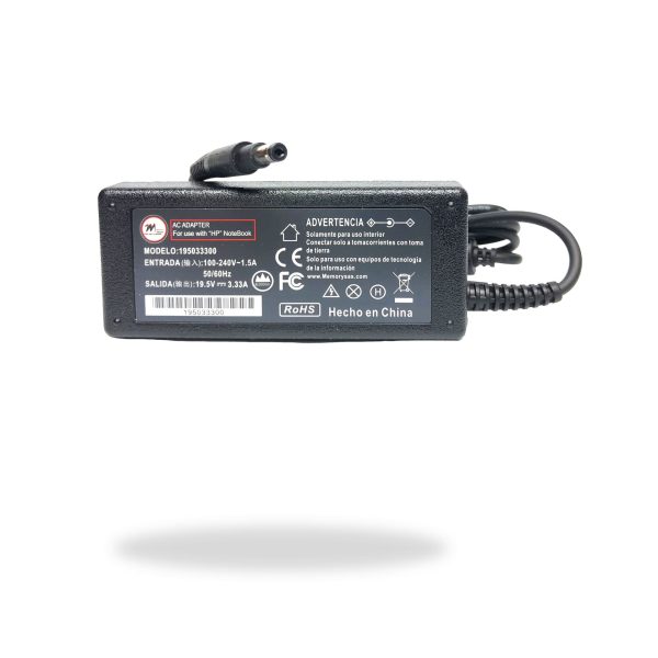 CARGADOR PORTATIL HP 19.5V-3.33A 4.8*1.7 BLACK- HOMOLOGADO - Imagen 2